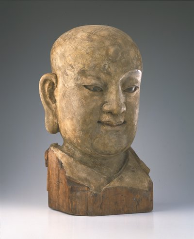 Kopf eines Louhan, Yuan-Dynastie (Holz) von Chinese School