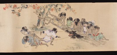 Ainu bei der Bärenjagd, 1800-1829 von Chishima