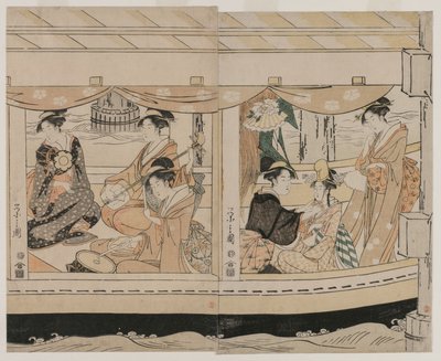Bootsfahrt auf dem Sumida-Fluss, Mitte der 1790er Jahre von Chobunsai Eishi