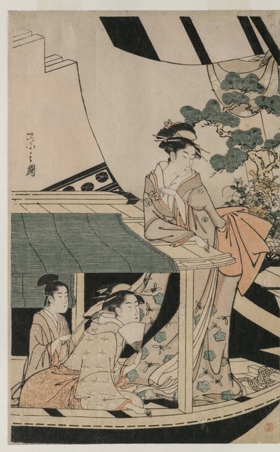 Party auf dem Vergnügungsboot Kawaichimaru von Chobunsai Eishi