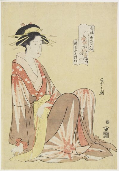 Shizuka vom Shizutamaya-Haus, ca. 1794-1795 von Chobunsai Eishi