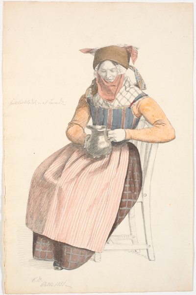 Sitzende Frau mit einem Krug von Christen Dalsgaard