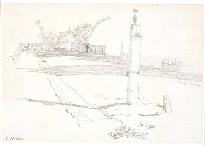 Die Straße mit dem Wasserbrunnen von Christen Købke