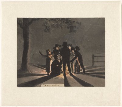 Kinder um ein Sankt-Martins-Feuer versammelt von Christiaan Andriessen