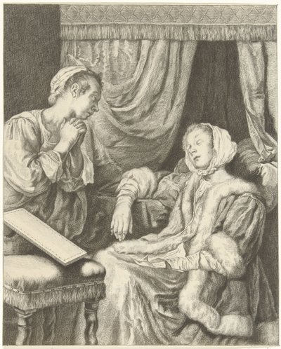 Interieur mit zwei Frauen von Christiaan Josi