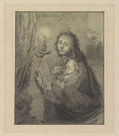Porträt von Godfried Schalcken bei Kerzenlicht von Christiaan Josi