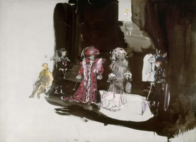Bühnenbildentwurf mit Figurinen für die Uraufführung von Christian Bérard