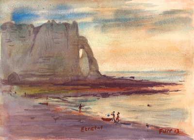 Verbranntes Orange Burgund Etretat von Christian Furr