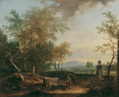 Landschaft mit Postament von Christian Hilfgott Brand