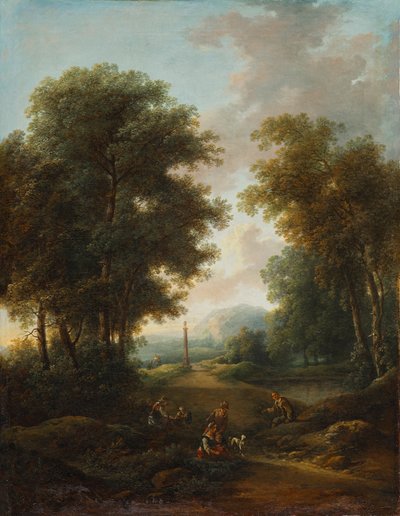 Waldlandschaft mit Bildstock von Christian Hilfgott Brand