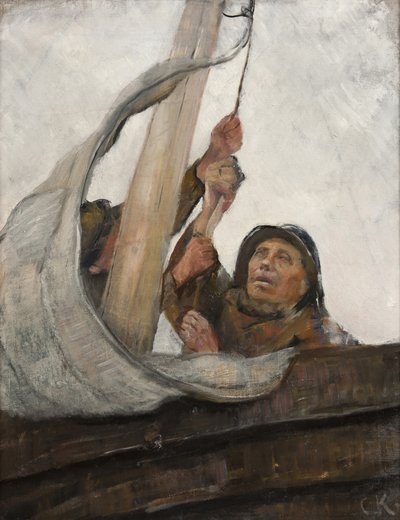 Segel setzen, um 1900 von Christian Krohg