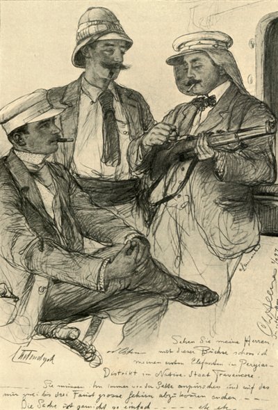 Europäer an Bord eines Schiffes, 1898 von Christian Wilhelm Allers