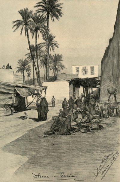 Straße in Assuan, Ägypten von Christian Wilhelm Allers