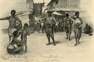 Straßenszene, Bangkok, Siam, 1898 von Christian Wilhelm Allers