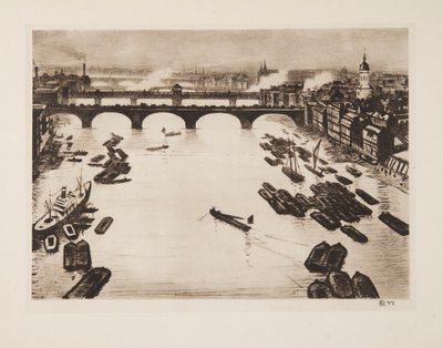 Londoner Brücken, veröffentlicht 1924 von Christopher Richard Wynne Nevinson