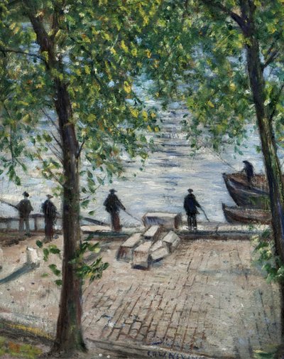 Fischer an der Seine, 1939 von Christopher Richard Wynne Nevinson