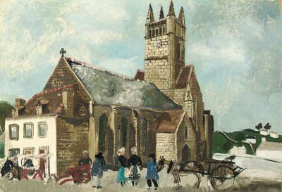 Kirche und Markt, Bretagne von Christopher Wood