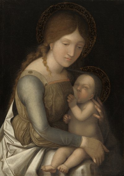 Madonna und Kind von Circle of Andrea Mantegna