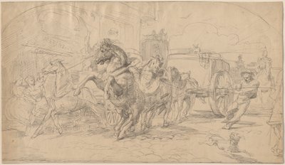 Die durchgehende Kutsche von Circle of Eugène Delacroix