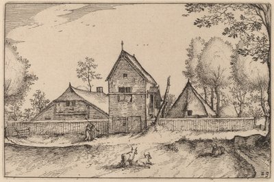 Großer ummauerter Bauernhof von Claes Jansz Visscher after Johannes van Doetechum, the Elder after Lucas