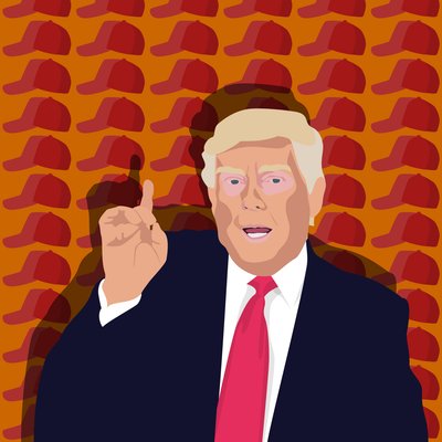 Trump und die Baseballkappe von Claire Huntley
