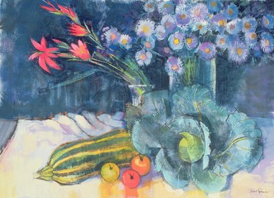 Stillleben mit Obst und Blumen von Claire Spencer