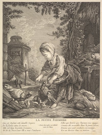 Das kleine Bauernmädchen, ca. 1753 von Claude Augustin Duflos