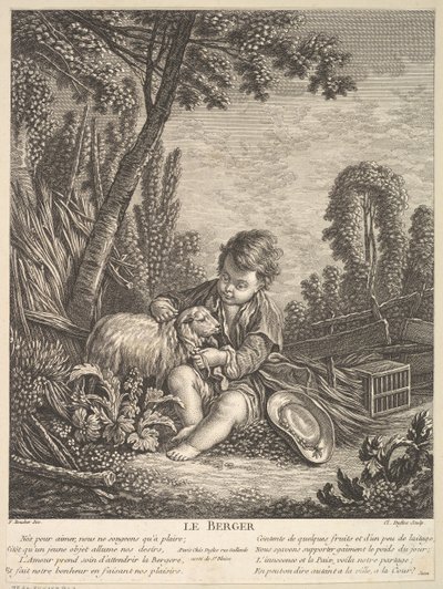 Der Hirte, ca. 1753 von Claude Augustin Duflos