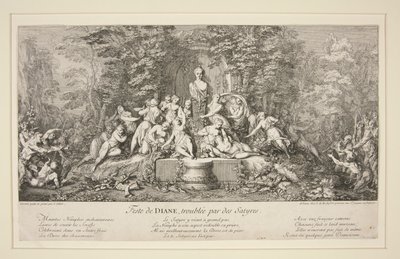Fest der DIANE, gestört von Satyrn von Claude Gillot