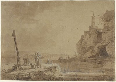 Kleiner Hafen unter Klippen von Claude Joseph Vernet