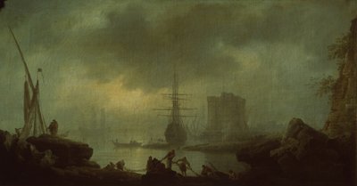 Blick auf das Meer. Nebel von Claude Joseph Vernet