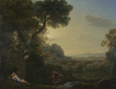 Landschaft mit Narziss und Echo von Claude Lorrain