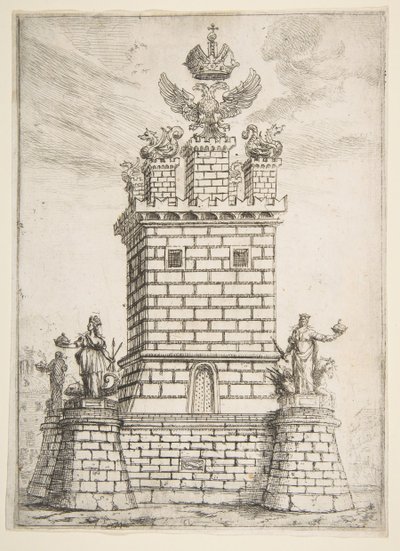 Der quadratische Turm, 1637 von Claude Lorrain