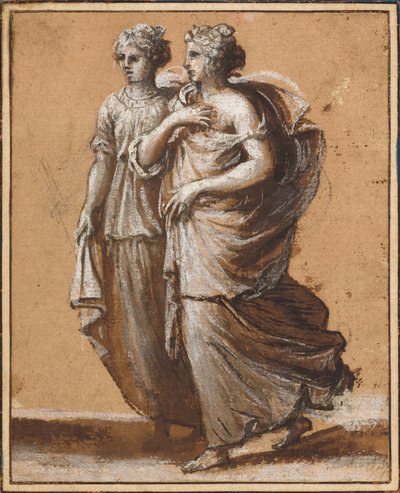 Zwei Frauen in klassischer Kleidung von Claude Lorrain