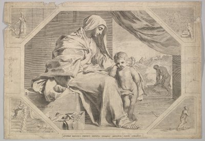 Heilige Familie von Claude Mellan