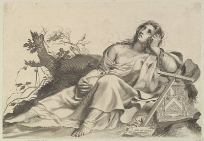 Maria Magdalena meditierend von Claude Mellan