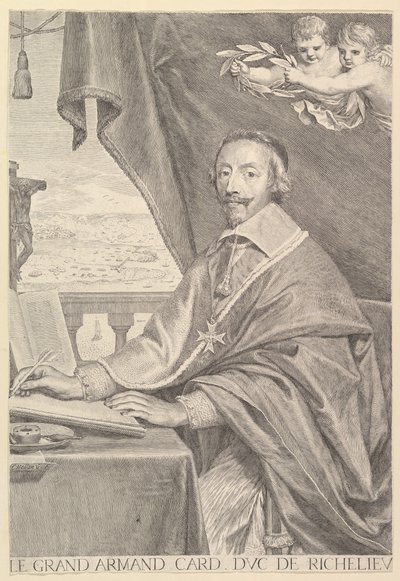 Porträt von Kardinal Richelieu, 1651 von Claude Mellan