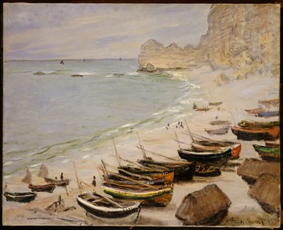 Boote am Strand von Etretat, 1883 von Claude Monet