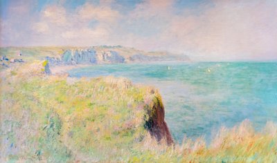Klippen und Segelboote bei Pourville von Claude Monet