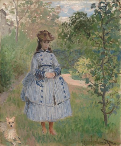 Mädchen mit Hund von Claude Monet
