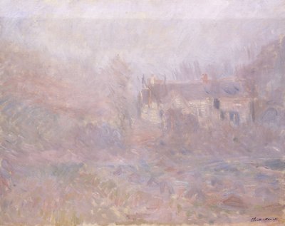 Häuser in Falaise im Nebel, 1885 von Claude Monet