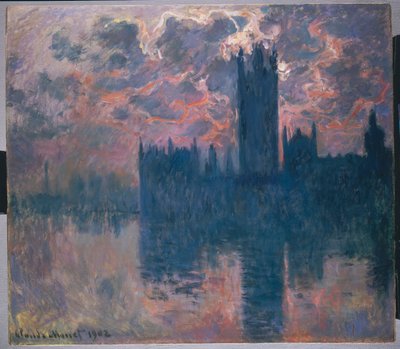 Häuser des Parlaments, Sonnenuntergang, 1902 von Claude Monet