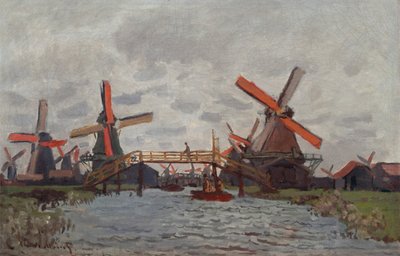 Mühlen am Westzijderveld bei Zaandam von Claude Monet