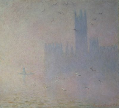 Möwen über dem Parlament, 1904 von Claude Monet