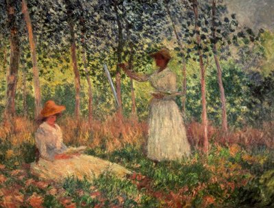 Suzanne liest und Blanche malt von Claude Monet