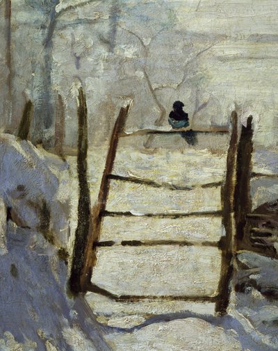 Die Elster (Detail) von Claude Monet