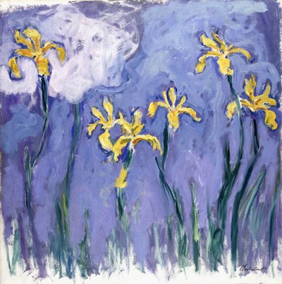 Gelbe Iris mit rosa Wolke, ca. 1918 von Claude Monet