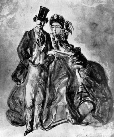 Mann und Frau, 19. Jahrhundert, 1930 von Constantin Guys