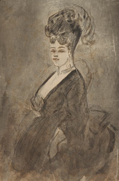 Dreiviertelporträt einer Frau von Constantin Guys