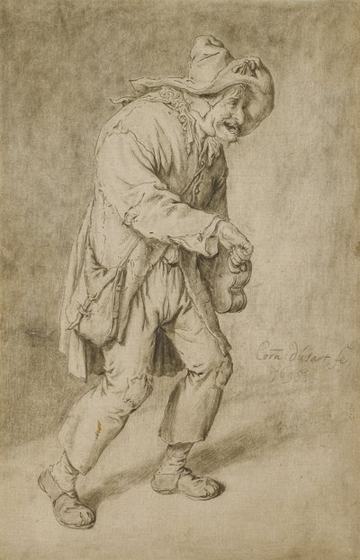 Drehleierspieler, 1695 von Cornelis Dusart